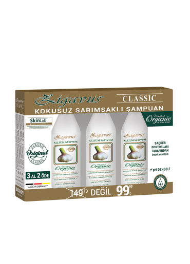 Zigavus Kokusuz Sarımsaklı Şampuan 3  Al 2 Öde Avantajlı Paketi